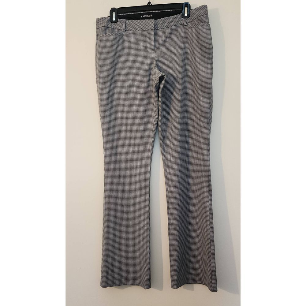 Express Columnist Gray Black Line Pattern Trouser… - image 1